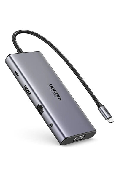 Ugreen Hub USB-C to 3x Type-C, 2x USB, HDMI, VGA, RJ45, SD/TF Card, 3.5mm Jack Ugreen, 45520