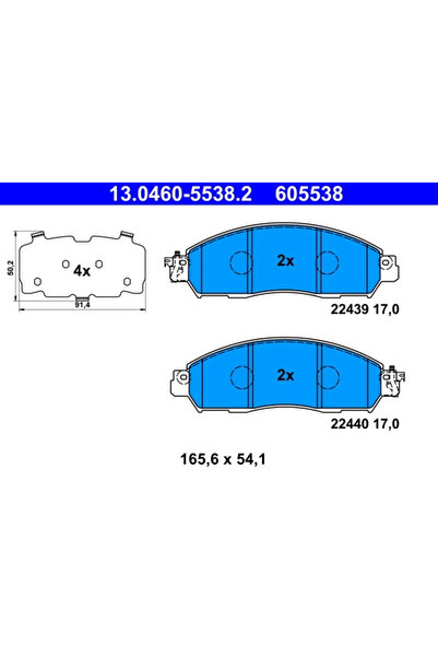 Ate Set Placute Frana Frana Disc Nissan Navara NP300 Pick-Up/Navara NP300 Pla...