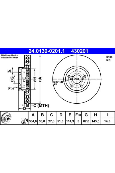 Ate Disc Frana Lexus Gs/Is 2/Is 3