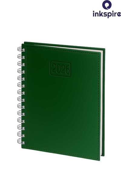 inkspire 2026 Spiral Bound Hardcover Agenda Faux Leather Bound 17X24 cm Lined 1 Piece Daily Yearly Planner