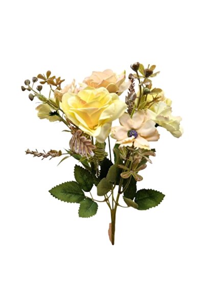 OEM Flori artificiale, buchet de 5 tulpini mate, 30 cm, fildeș