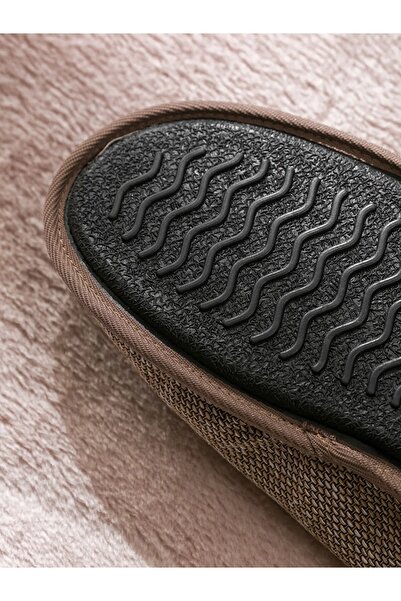 LC Waikiki Kahverengi Desenli Erkek Ev Terliği