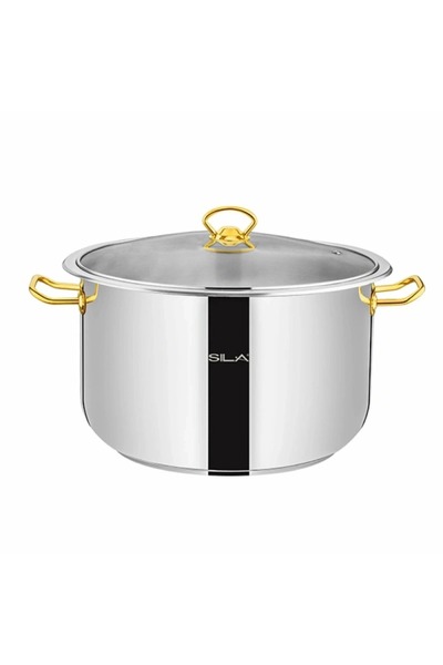 SILA 30X17 Steel Deep Pot Glass Lid - 12 Liters