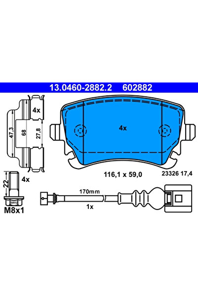 Ate Set Placute Frana Frana Disc Vw Multivan T5/Transporter T5 Bus/Transporte...