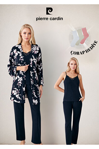 Pierre Cardin Women's 3 Piece Modal Boxed Dressing Gown & Pajama Set Set Ol.Pc.910.8.001