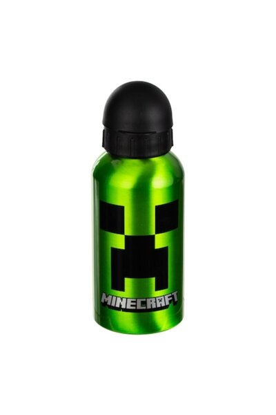 OEM Minecraft Kids Water Bottle, Aluminum, Green, Capacity 0.4L
