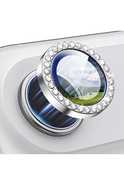 Fibaks iPhone 17 Air Uyumlu Parlak Taşlı Kamera Koruma Renkli Lens Koruyucu Temperli Cam