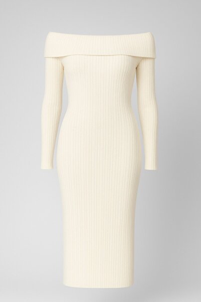 HAKKE Madonna Collar Long Knitwear Dress