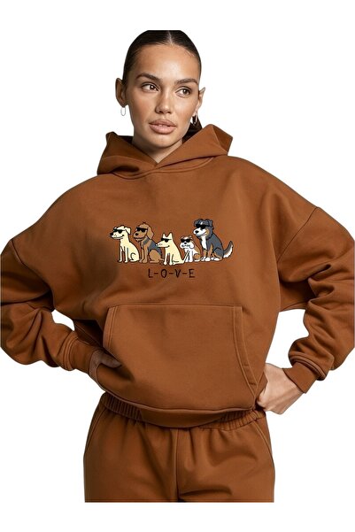 ArtYus Φούτερ Unisex Love Dog Colorful Special με τύπωμα Cotton oversized με ...