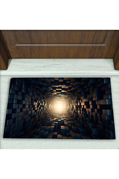 Colorix Carpet Üç Boyutlu Desenli Dekoratif Kapı Önü Paspası No: 2647