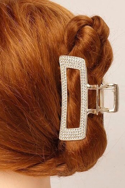 CAŞ DEKORASYON Gold Color Stoned Metal Latch Buckle