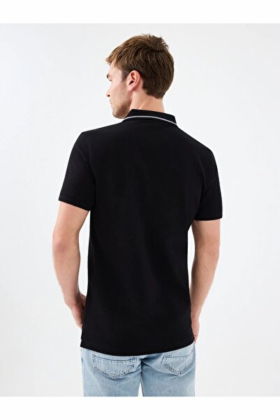 Loft Men's Black Lf 2038868 White m Ptk Polo T-Shirt Lf2038868-Black