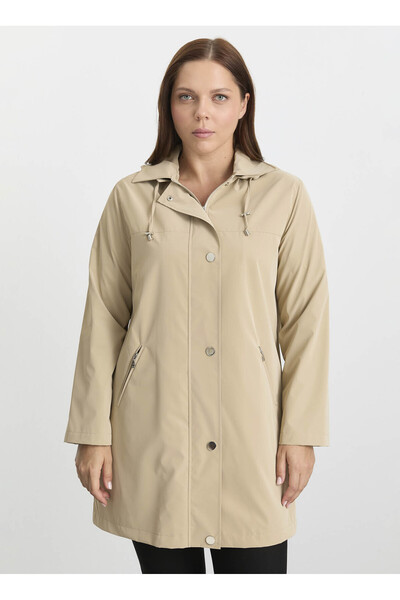 Selen Bej Kadın Normal Trençkot 25KSL9521