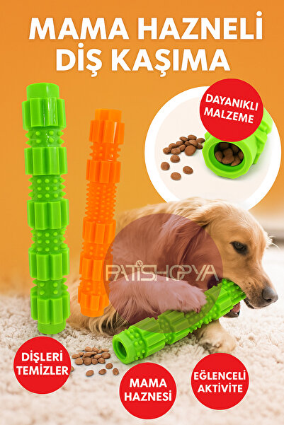 PATİSHOPYA Kauçuk Ödül Hazneli Diş Kaşıma Oyuncağı Orta Boy Dayanıklı Köpek Çiğneme Oyuncağı