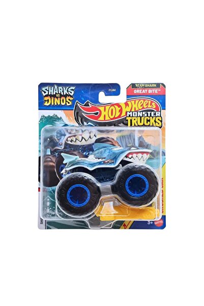 HOT WHEELS Monster Trucks 1:64 Arabalar SHARKS vs DINOS GREAT BITE FYJ44-JCD73