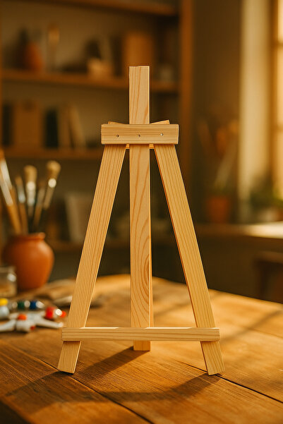 Edu&Hobby 50x27 Masa Üstü Ahşap Şövale – Tuval Boyama Sehpası | Resim, Hobi, Sanat Etkinliği İçin