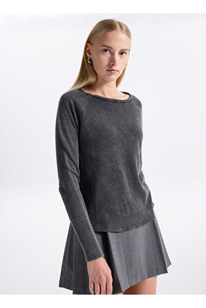 American Vintage Yuvarlak Yaka Lacivert Kadın T-Shirt SON31GH25NAVBV