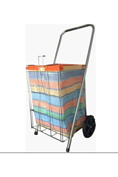 abnturk Pazar Arabası Katlanabilir Metal Gövdeli Alışveriş ve Taşıma Arabası