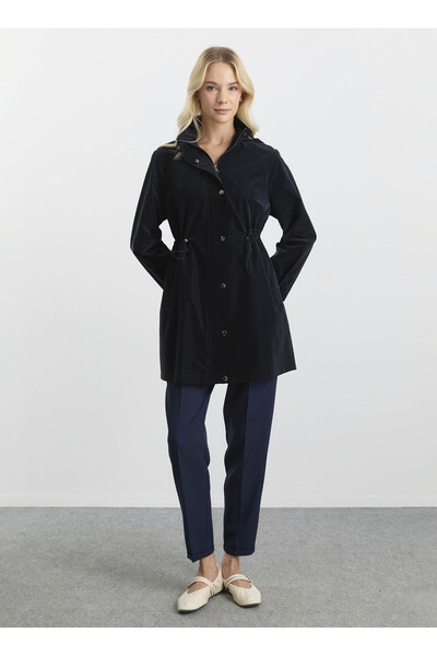 Selen Lacivert Kadın Standart Trençkot 25KSL9522