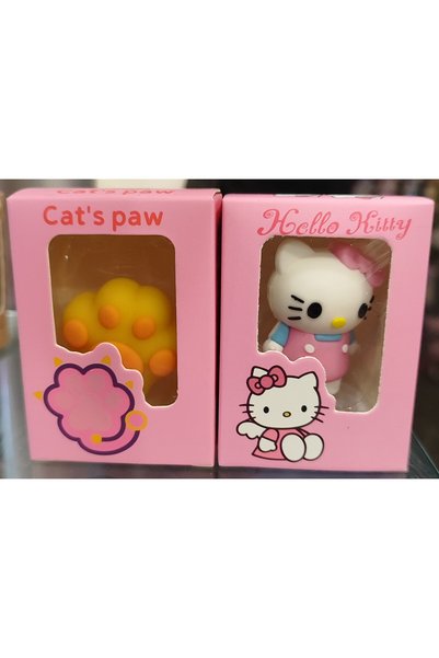 ada çanta kırtasiye Pati - Pink Figured Pencil Sharpener and Eraser in One (2...