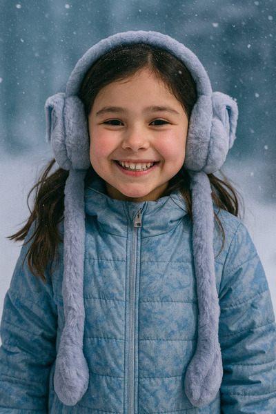 CN Çocuk Kışlık Peluş Tavşan Kulaklığı Sesli