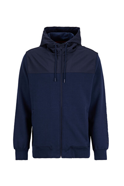 Discovery Expedition D5WM-SWT3812 Lacivert Kapüşon Yaka Relaxed Düz Erkek Swe...