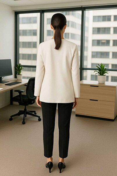 ŞIK VE MUTLU Blazer Ceket Bağlamalı Viskon Kumaş