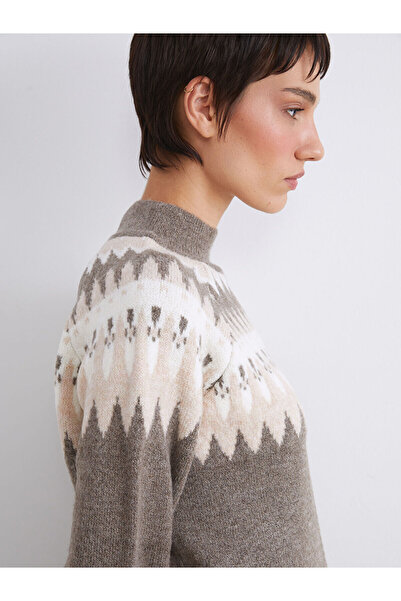 LC Waikiki سترة تريكو نسائية منقوشة بياقة نصفية من Vizyon New Season