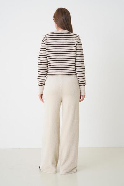 minaaise Women's Stone Plush Fabric Knitwear Pantalon 5245