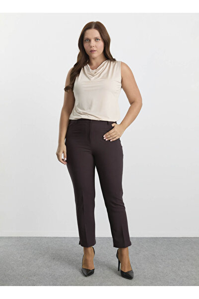 Selen Normal Bel Normal Kahve Kadın Pantolon 25KSL5458