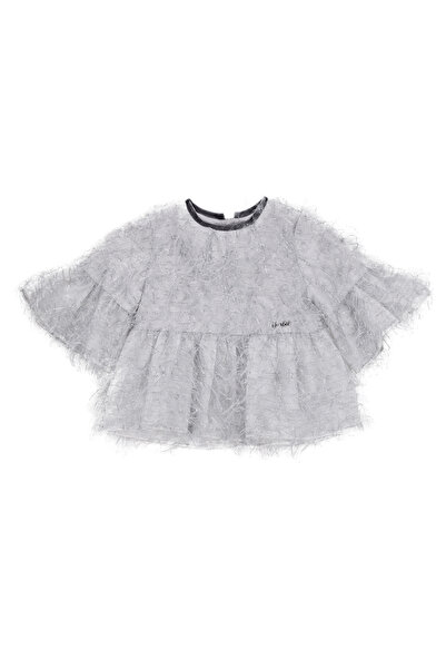 Barbie Payetli Gümüş Kız Çocuk Bluz BRB5WG-BLZ6203