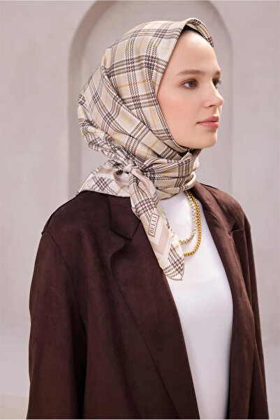 Belli Plaid Pattern Silk Twill Scarf 4218D01 37
