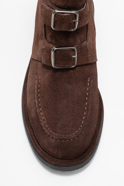 Dericlub Kadın Bilek Boy Düz Taban Bot Gerçek Deri RC 40236