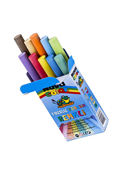 Nova Color Tebeşir 10 Lu Renkli (Tozsuz tebeşir)