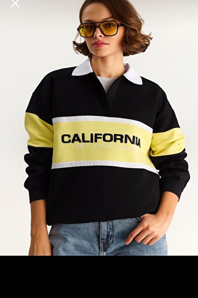 Sweatshirt - FM039 Model 3 İplik içi Şardonlu Baskılı Kadın Sweatshirt.