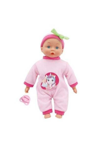 SHOPIENS Baby Doll with Soft Body, Pacifier & 24 Sounds 33 cm