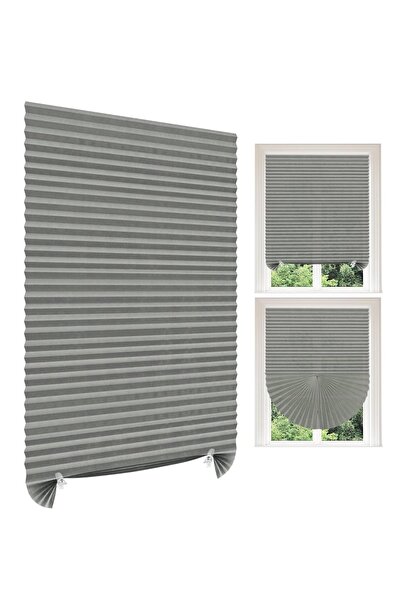 LUXER Self-Adhesive Pleated Blind, Adjustable, Installation Without Drilling, Gray, Dimensions 90x180 cm –