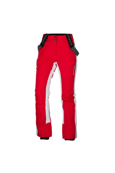 NORTHFINDER Pantaloni de schi izolați pentru femei JUNE roșu-alb