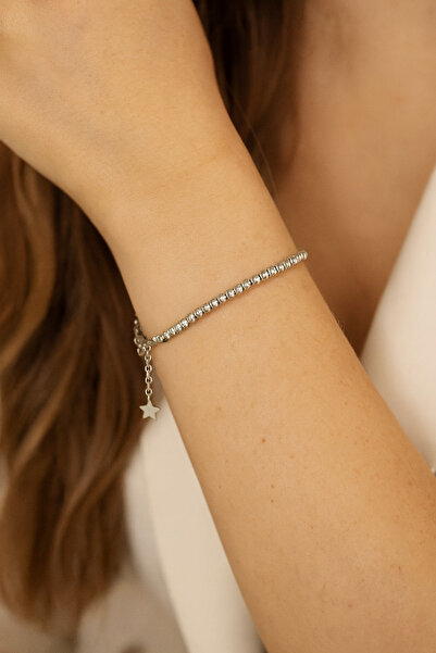 Gunessa Thin Dorika Bracelet Silver Color 17 cm