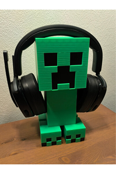 3DUNİVERSEOFMODELS Minecraft Creeper Kulaklik Tutucu 22cm