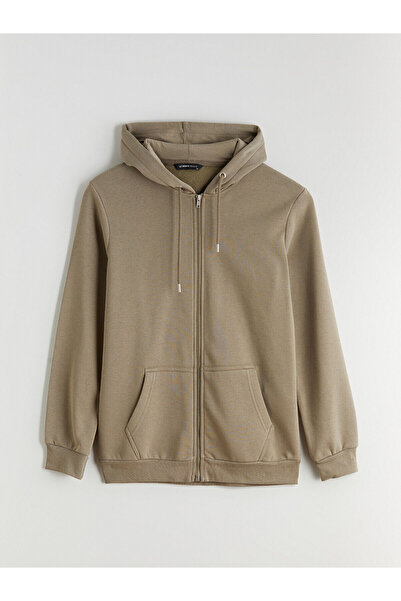 LC Waikiki New Season Hooded Long Sleeve Men's Zippered Sweatshirt