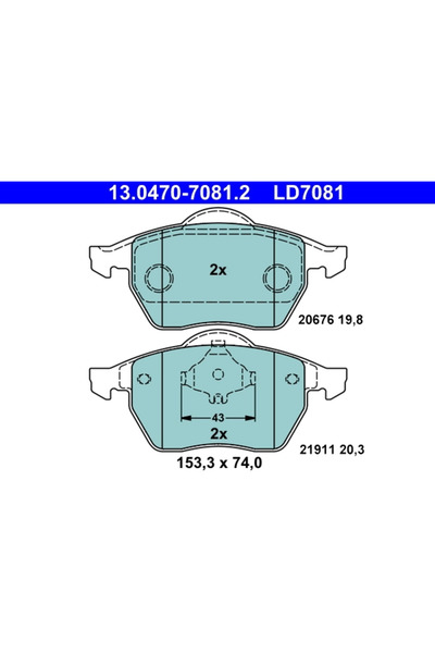 Ate Set Placute Frana Frana Disc Audi A3/Tt Seat Toledo 2