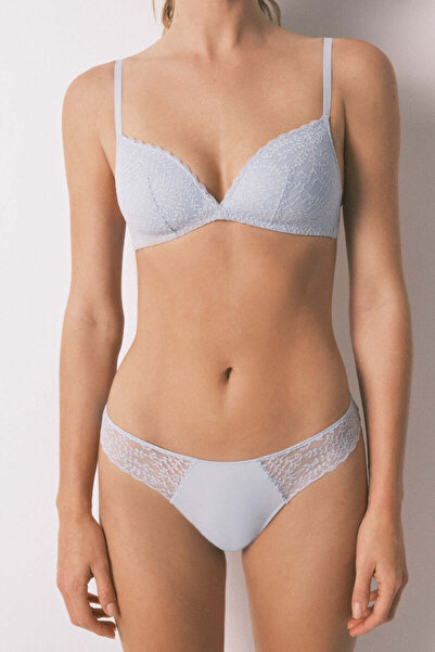 Women'secret Classic microfibre and blue lace panty