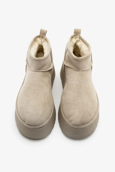 leopar by çetinay 244 Aurelia Luxe UG | Kadın Kalın Taban İçi Kürklü Yarım Süet Bot