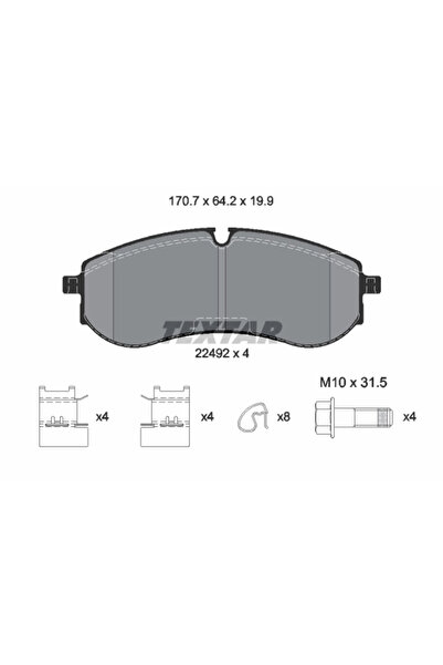 TEXTAR Set Placute Frana Frana Disc Man Tge Bus/Tge Caroserie/Tge Platou / Sa...