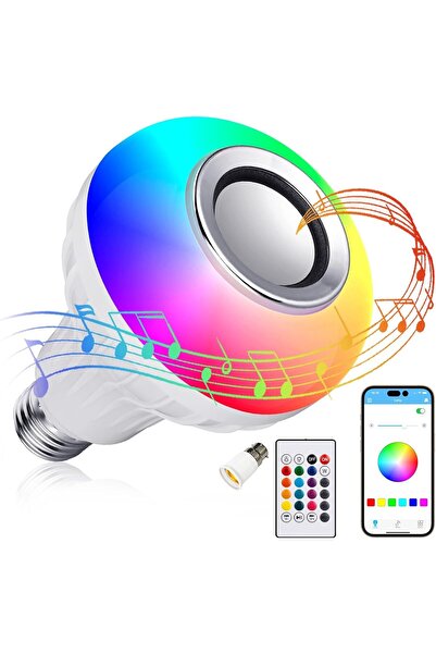 Bogadini LED bulb with integrated Bluetooth speaker and 24-key remote control, color and music control