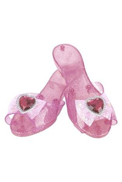 OEM Toy Shoes for Children Pink with Silver Glitter & Heart Bow - 1 Pair