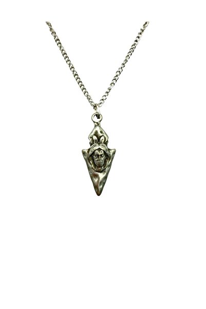 Herşey Nota Ancient Face Figured Arrowhead Unisex Necklace – Symbol of Wisdom, Power and Protection
