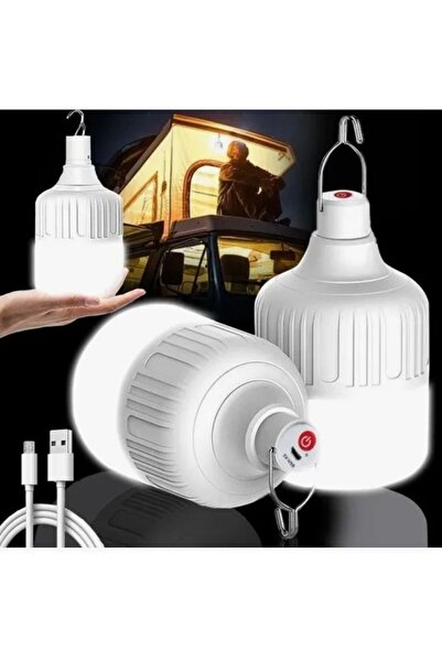 Noas 30w USB Şarj Edilebilir Taşınabilir LED Acil Durum Torch Ampul ( Beyaz Işık )