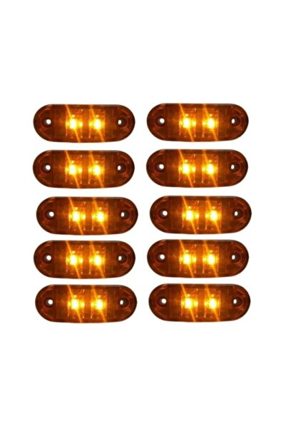 DELUXETUNING Set 10 becuri de poziție laterale cu LED - galben, chihlimbar, 12V